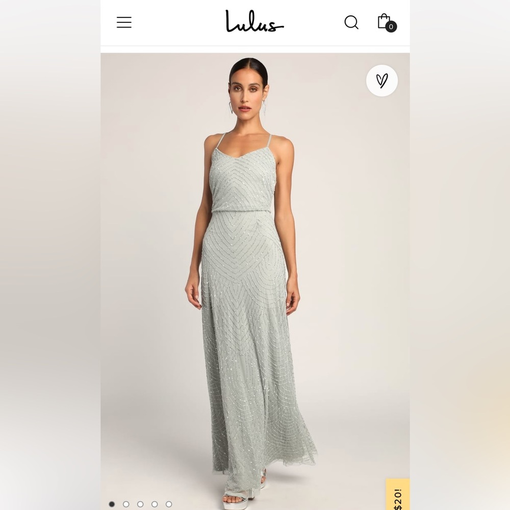 New Lulu’s sage beaded sequin dress - size 2